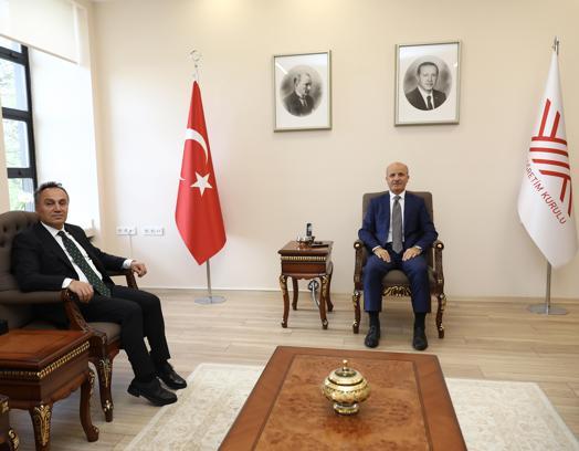 Rektör Yılmaz,YÖK Başkanı  Özvar'ı ziyaret etti
