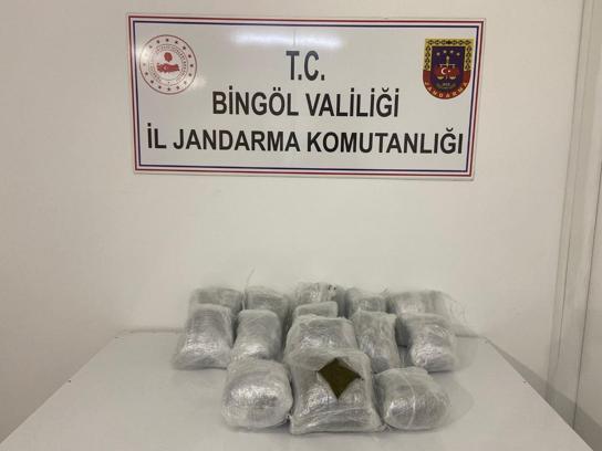 Bingöl’de, 19 kilo uyuşturucuya 3 gözaltı