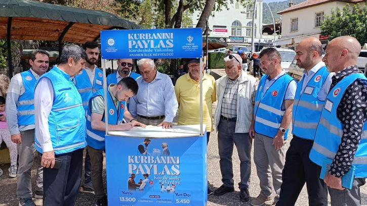 Anamur'da vekaletle kurban bağış standı açıldı