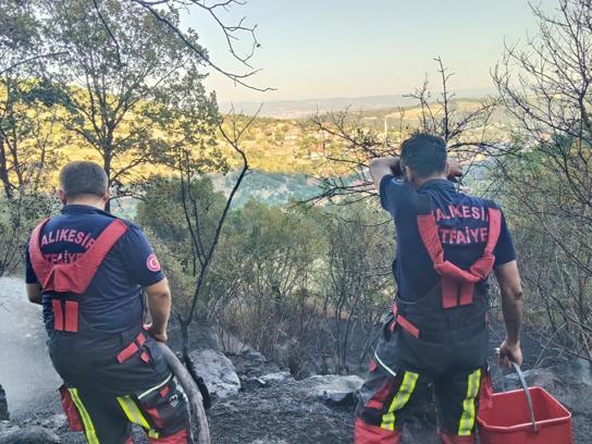 Orman yangını 2 saatte söndürüldü