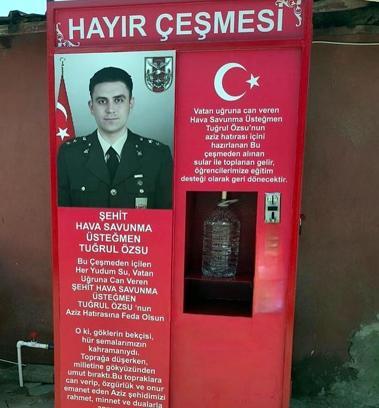 Şehit Üsteğmen Özsu’nun anısına memleketinde hayır çeşmesi yaptırıldı