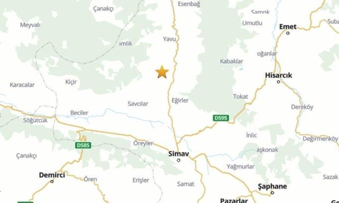Kütahya'da 4.1 büyüklüğünde deprem