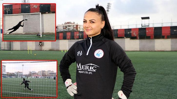 Vangücü takımının kalesi, babasının desteğiyle futbola başlayan Tokatlı Şeymanur'a emanet