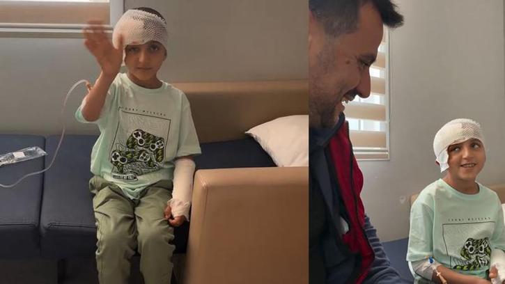 Vücudunun bir kısmı toprağa gömülü bulunan Amir, okulunu ve arkadaşlarını özlemiş