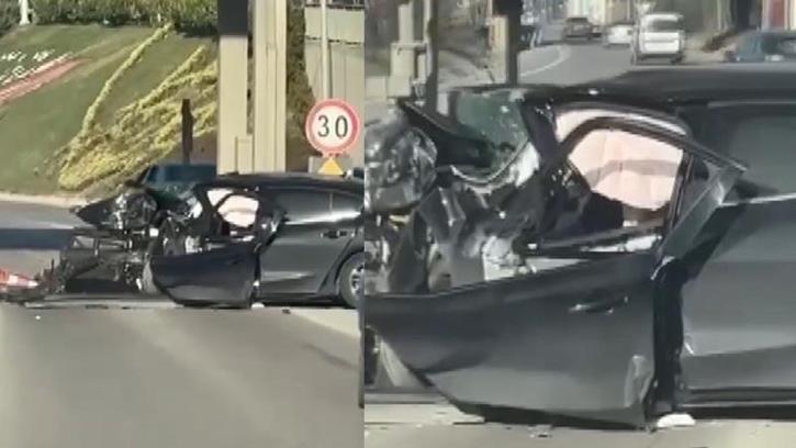 TEM'de otomobil, gişenin beton bariyerine çarptı; anne ile oğlu öldü