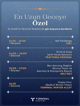 Terminal Kadıköy'de en uzun geceye özel gün boyu etkinlik programı