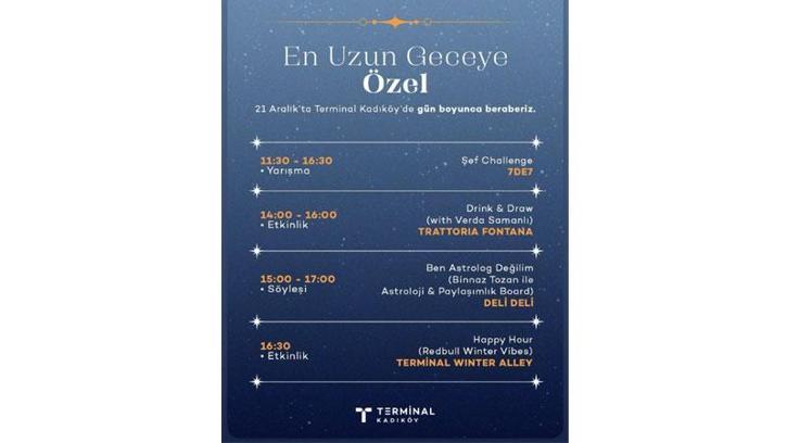 Terminal Kadıköy'de en uzun geceye özel gün boyu etkinlik programı