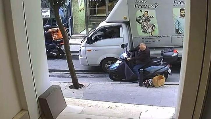 Şişli'de taşlama makinesi hırsızlığı kamerada