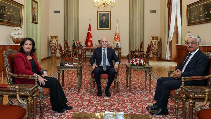 TBMM Başkanı Kurtulmuş, DEM Parti İmralı heyetini kabul etti