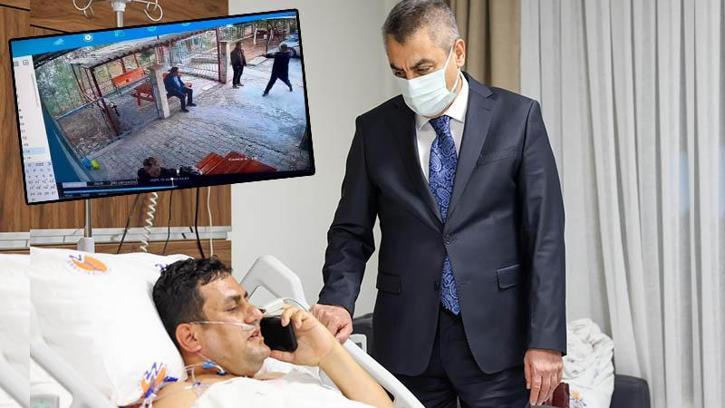 Öğrencinin vurduğu okul müdürü yoğun bakımdan çıktı, Bakan Tekin'le görüştü