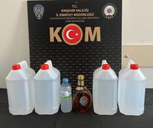 Kırşehir’de 20 litre etil alkol ele geçirildi