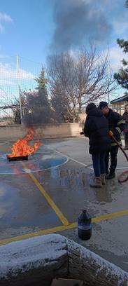 Nevşehir’de eğitim personeline uygulamalı yangın eğitimi