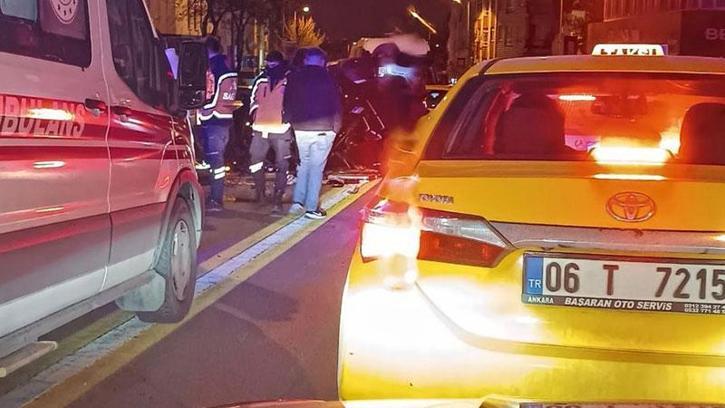 Ankara'da iki araca çarpan otomobil, takla attı; 1 yaralı