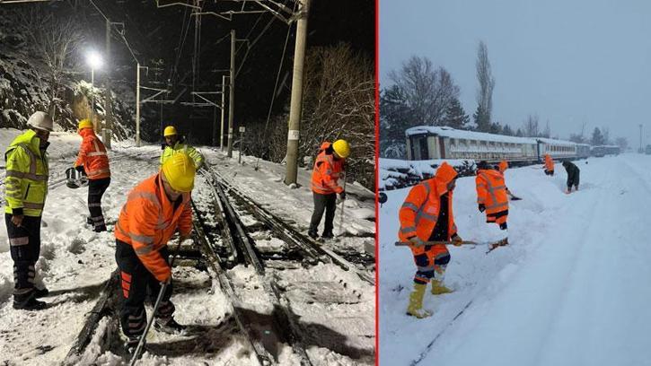 Demir yollarında yoğun kar mesaisi