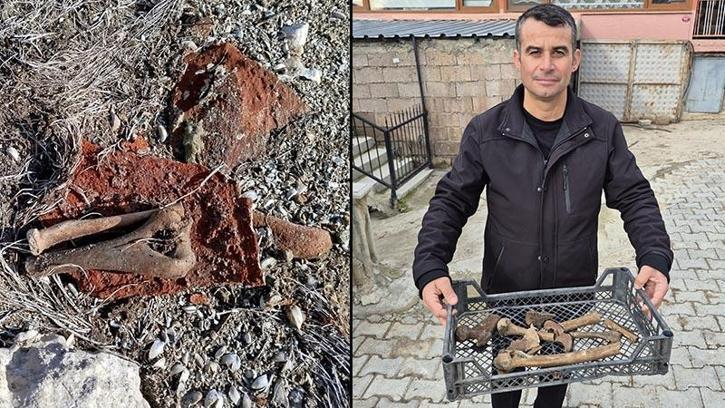 Eğirdir Gölü'nün suyu çekilen kıyı kesiminde insan kemikleri bulunan küpler ortaya çıktı