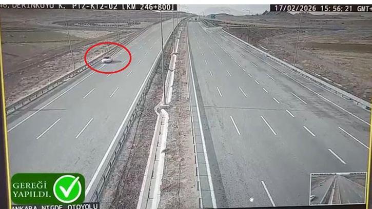 Otoyolda tehlikeli hareketler yapan sürücüye ceza; o anlar kamerada
