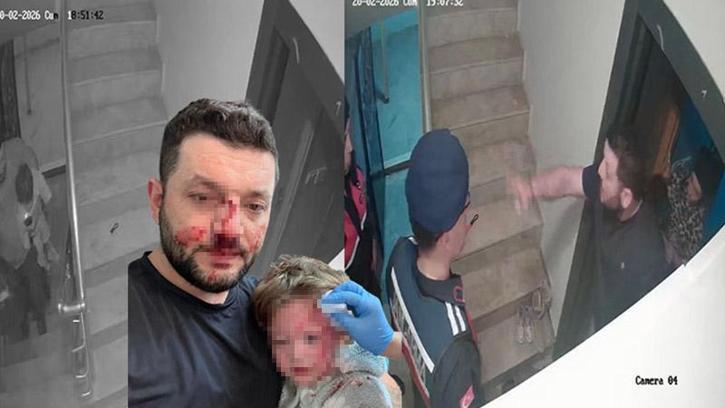 İkra bebek ile babasının darbedildiği olaya ilişkin yeni görüntüler ortaya çıktı