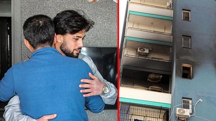 İnşaat işçisi, yangından bebeğiyle kurtardığı babayla bir araya geldi: Olsa yine yaparım