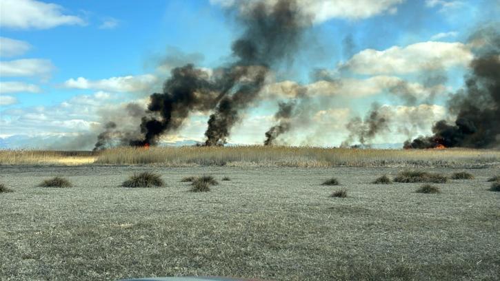 Sultan Sazlığı Milli Parkı'nda yangın