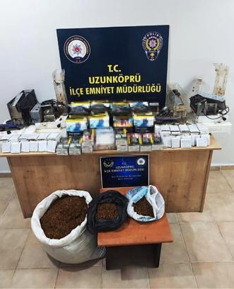 Edirne’de çok sayıda makaron ve kaçak tütün ele geçirildi