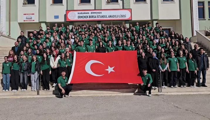 Karaman'da öğrencilerden, 7'den 70'e İstiklal Marşı klibi
