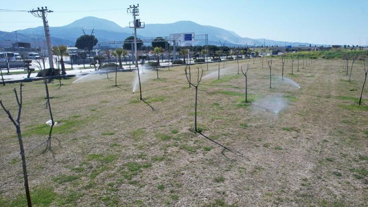 Manisa'da yeşil alanlarda akıllı sulama dönemi başladı