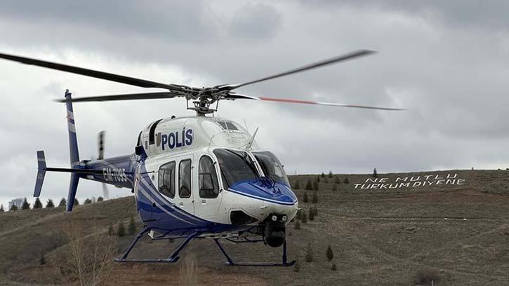 Başkentte polisten helikopter destekli trafik denetimi