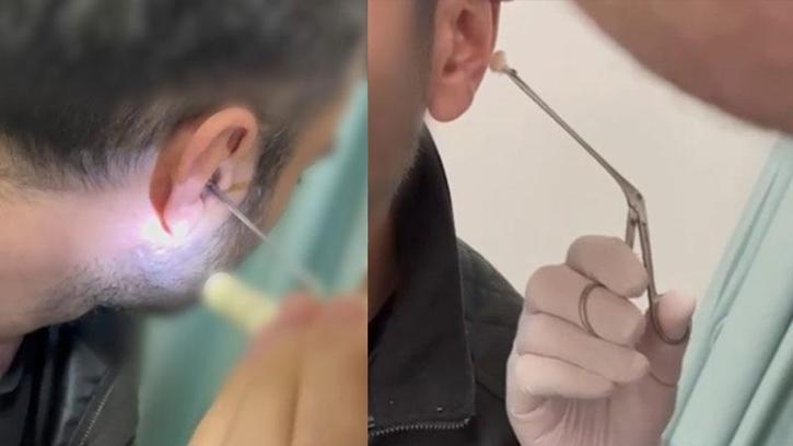 Kulağına gizlediği uyuşturucuyla yakalandı