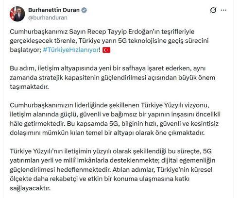 İletişim Başkanı Duran: Dijital egemenliğin güçlendirilmesi hedefleniyor