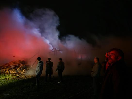 Karabük’te samanlık yangını