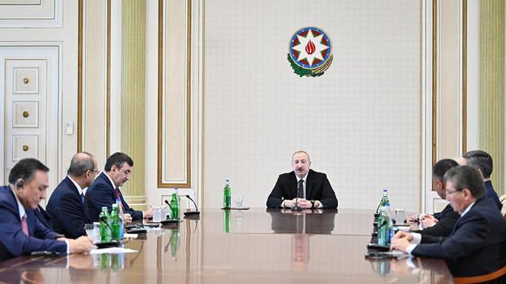Cumhurbaşkanı Yardımcısı Yılmaz, Azerbaycan Cumhurbaşkanı Aliyev ile görüştü