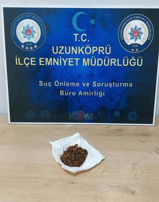 Edirne’de üzerinde uyuşturucuyla yakalanan şüpheliye gözaltı