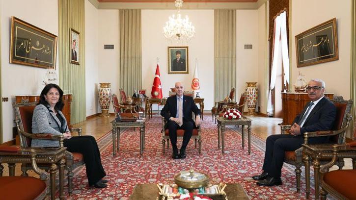 TBMM Başkanı Kurtulmuş, DEM Parti'li Buldan ve Sancar'ı kabul etti