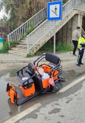 Vinçle çarpışan 3 tekerlekli motosikletin sürücüsü öldü