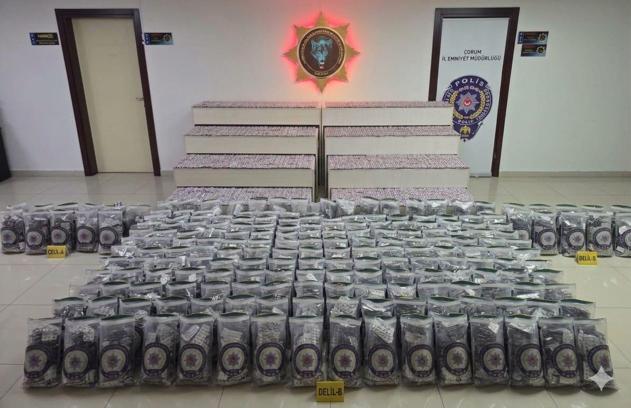 Çorum'da 249 bin 424 adet sentetik ecza maddesi ele geçirildi