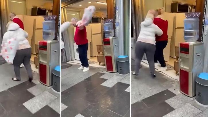Şişli’de müşteriyle spotçu arasında 'Beni kandırdın' kavgası: Yumruk atıp poşet fırlattı