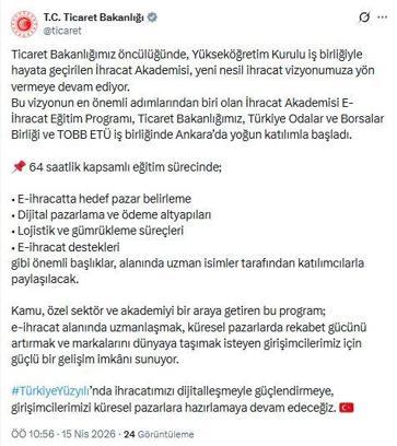 İhracat Akademisi E-İhracat Eğitim Programı başladı