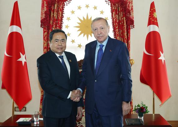 Cumhurbaşkanı Erdoğan, Vietnam Meclis Başkanı Tran Thanh Man'ı kabul etti