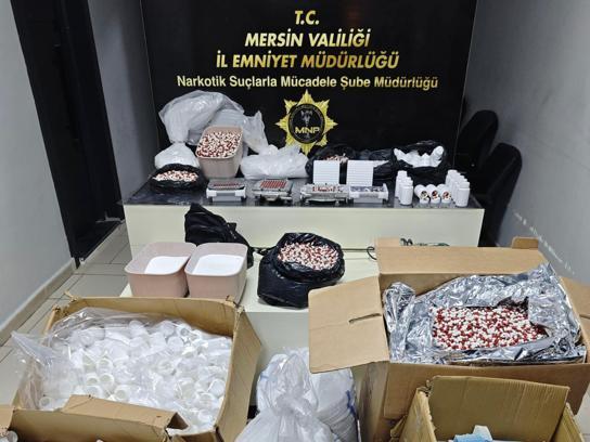 Mersin'de sentetik ecza imalathanesine operasyonda 2 tutuklama