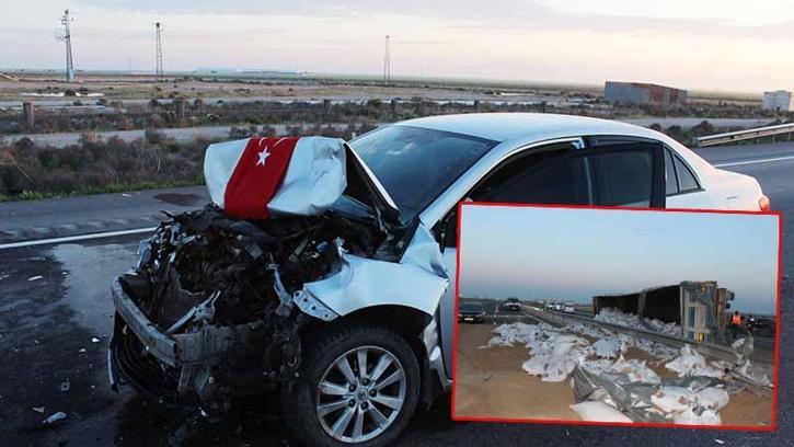 Kazayı görüp yardım etmek için duranların otomobiline başka araç çarptı: 1 ölü, 5 yaralı