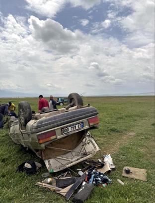 Otomobil takla atıp, şarampole devrildi: 1 ölü, 5 yaralı
