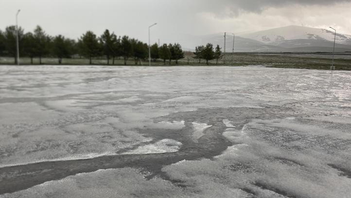 Ardahan'da dolu yağışı etkili oldu