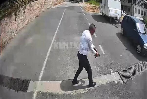 Otobüsü durdurup kaplumbağayı ezilmekten kurtardı