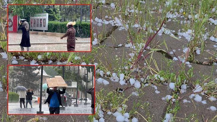 Malatya'da dolu yağışı etkili oldu