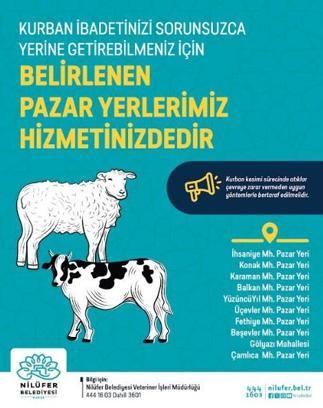 Nilüfer’de kurban kesim yerleri belirlendi