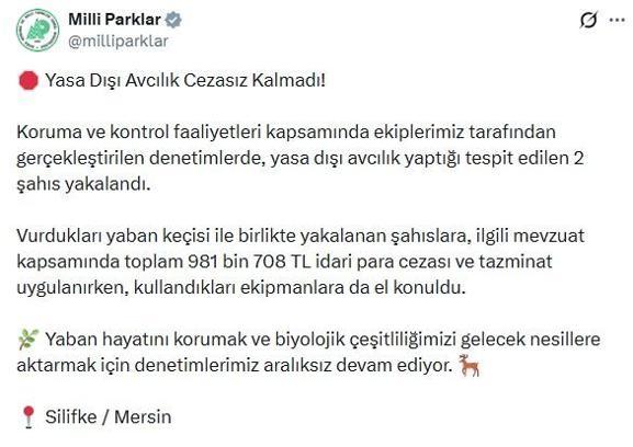 DKMP'den yasa dışı avcılığa 981,7 bin lira para cezası
