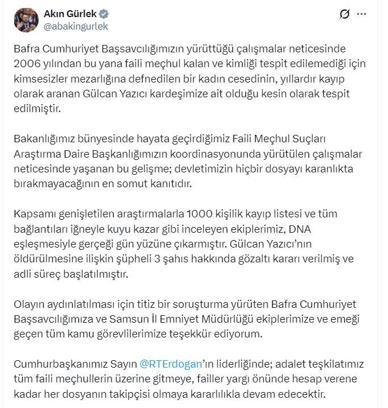 Faili meçhul kadın cinayeti 20 yıl sonra aydınlatıldı