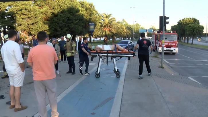 Kartal’da takla atan otomobilin sürücüsü yaralandı