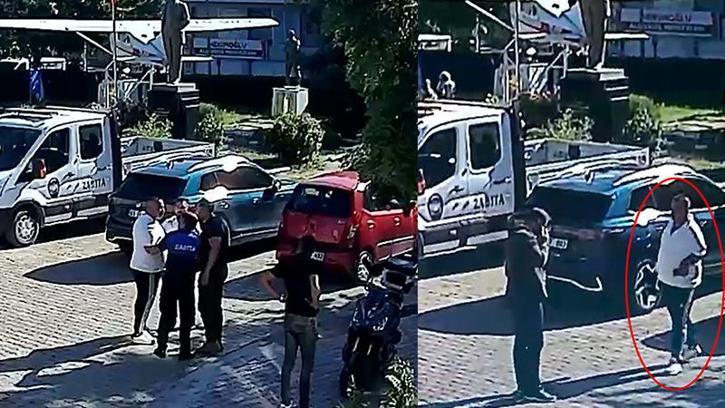 Dinar ilçesinde Başkan Topçu'nun aracının yanında bıçakla fark edildi; o anlar kamerada