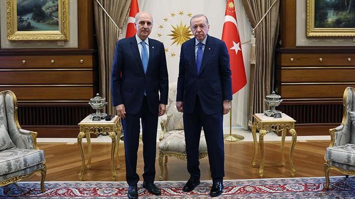 Cumhurbaşkanı Erdoğan, TBMM Başkanı Kurtulmuş ile görüştü